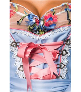 Dirndline Romantisches Dirndl inkl. Spitzenbluse blau/rosa/weiss - Dirndl Dirndline Romantisches Dirndl inkl. Spitzenbluse blau/rosa/weiss - Dirndl