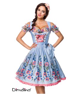 Dirndline Romantisches Dirndl inkl. Spitzenbluse blau/rosa/weiss - Dirndl Dirndline Romantisches Dirndl inkl. Spitzenbluse blau/rosa/weiss - Dirndl