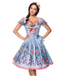 Dirndline Romantisches Dirndl inkl. Spitzenbluse blau/rosa/weiss - Dirndl Dirndline Romantisches Dirndl inkl. Spitzenbluse blau/rosa/weiss - Dirndl