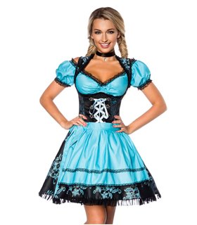 Sexy Premium Bluse &  Dirndl aus edlem Jacquard Karneval Halloween
