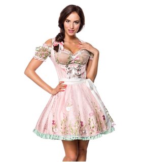 Dirndline Mini-Brokat-Dirndl inkl Spitzenbluse rosa - Dirndl Dirndline Mini-Brokat-Dirndl inkl Spitzenbluse rosa - Dirndl