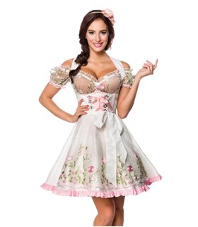 Dirndline Mini-Brokat-Dirndl inkl Spitzenbluse rosa - Dirndl Dirndline Mini-Brokat-Dirndl inkl Spitzenbluse rosa - Dirndl