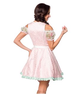 Dirndline Mini-Brokat-Dirndl inkl Spitzenbluse rosa - Dirndl Dirndline Mini-Brokat-Dirndl inkl Spitzenbluse rosa - Dirndl