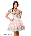 Dirndline Mini-Brokat-Dirndl inkl Spitzenbluse rosa - Dirndl