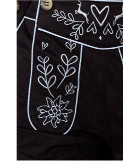Dirndline Trachtenhose mit Stickereien schwarz