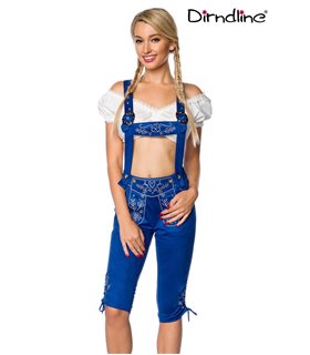 Dirndline Trachtenhose mit Stickereien schwarz