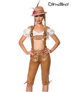 Dirndline Trachtenhose mit Stickereien schwarz