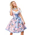 Dirndline Dirndl mit Blumenschürze grün/pink - Dirndl