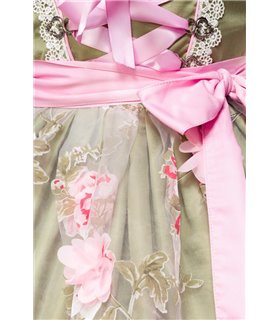 Dirndline Dirndl mit Blumenschürze grün/pink - Dirndl
