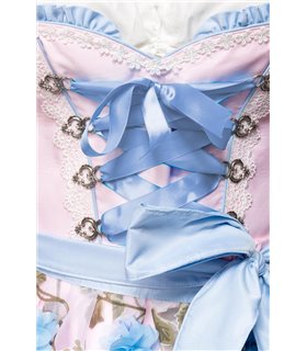Dirndline Dirndl mit Blumenschürze grün/pink - Dirndl