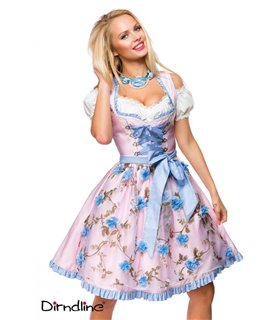 Dirndline Dirndl mit Blumenschürze grün/pink - Dirndl