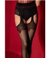 AMOUR ROUGE Suspender pantyhose 20 den - Black