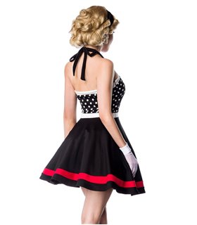 Belsira Neckholder Kleid schwarz/weiß/rot