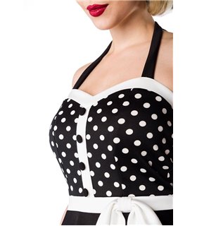 Belsira Neckholder Kleid schwarz/weiß/rot