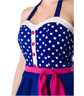 Belsira Neckholder Kleid schwarz/weiß/rot