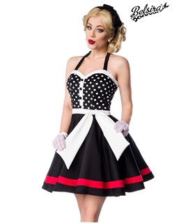 Belsira Neckholder Kleid schwarz/weiß/rot