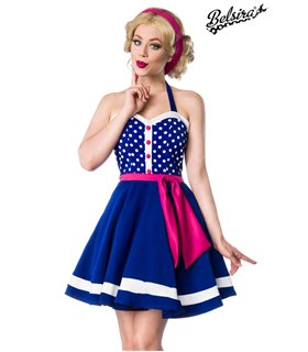 Belsira Neckholder Kleid schwarz/weiß/rot