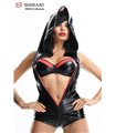 schwarzer Kapuzenbody Hoshi von Demoniq Shibari Collection