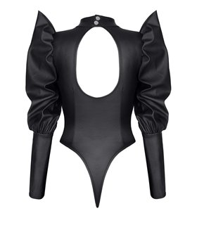 Extravaganter Wetlook Body BRGiuditta001 mit Reißverschluss-Details | Demoniq
