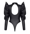 Extravaganter Wetlook Body BRGiuditta001 mit Reißverschluss-Details | Demoniq