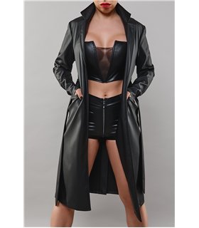 schwarzer Mantel TDSelina001 von Demoniq Total Domination Collection