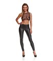 Schwarze Wetlook Leggings BRGiulia001 mit Gürtelschlaufen | Demoniq