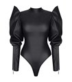 Extravaganter Wetlook Body BRGiuditta001 mit Reißverschluss-Details | Demoniq