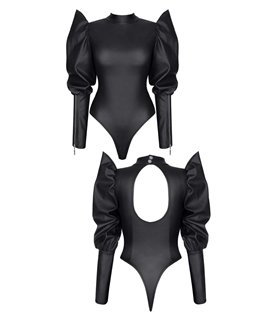 Extravaganter Wetlook Body BRGiuditta001 mit Reißverschluss-Details | Demoniq