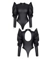 Extravaganter Wetlook Body BRGiuditta001 mit Reißverschluss-Details | Demoniq