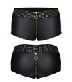 Sexy Wetlook Shorts CBMichelle001 in Schwarz mit Goldakzenten | Demoniq