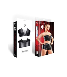schwarzes Damen-Top TDHilda001 von Demoniq Total Domination Collection
