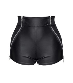Verführerische Damen-Kunstleder-Shorts BRMonica001 Black Rose Collection | Demoniq