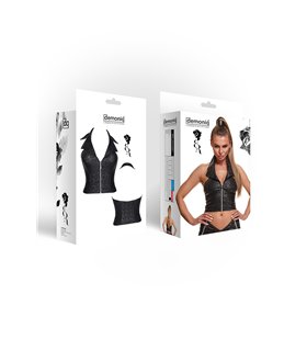 schwarzes Top BRLudmila001 von Demoniq Black Rose 2,0 Collection