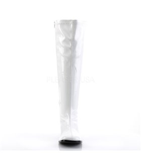 Retro Stiefel GOGO-300WC (Weitschaftstiefel) - Lack Weiß