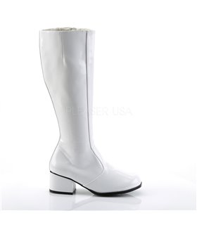 Retro Stiefel GOGO - Lack Weiß