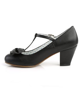 Retro T-Riemchen Pumps WIGGLE-50 - Schwarz