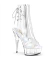 DELIGHT-1018C - Platform High Heel Ankle Boots - Clear | Pleaser SALE