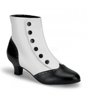 Stiefeletten FLORA-1023 - Schwarz/Weiß