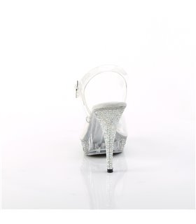 ELEGANT-408ABRS - Platform high heel sandal - clear with rhinestones | fabulicious ELEGANT-408ABRS - Platform high heel sandal - clear with rhinestones | fabulicious