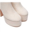 Giaro Plateau Stiefelette Bamara Beige Velour