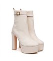 Giaro Plateau Stiefelette Bamara Beige Velour