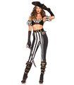 Schwarz-weißes Piratin Kostüm | Leg Avenue