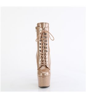 ADORE-1020GP - enkellaarzen met plateauzool - goud met glitters | Pleaser