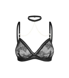 Eleganter Träger mit Halsband und dekorativen Ketten | Petite Noir