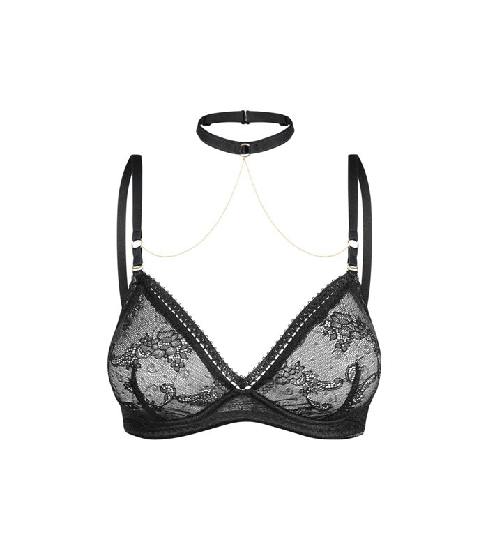 Eleganter Träger mit Halsband und dekorativen Ketten | Petite Noir