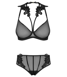 Elegantes Dessous-Set mit Tüll-Stickereien und verstellbaren Trägern | Petite Noir
