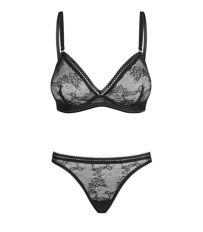 Elegantes Dessous-Set aus Spitze mit Bügel-BH und String | Petite Noir