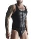 Muscle-Shirt im Wetlook mit Netz-Einsatz | Regnes Fetish Planet