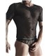 Transparentes Netz-T-Shirt mit mattem Wetlook-Saum | Regnes Fetish Planet