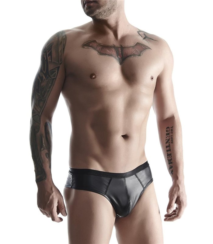 Wetlook-Herren-Slip mit Netz-Einsatz | Regnes Fetish Planet